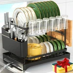 2-TIER Dish Drying Rack With Drainboard, Sink & Countertop Metal Or.... Fixed Price $40.05.