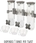 Wall Mount Triple Dry Dispenser Cereal, Pet Food, Grains, Rice 39OZ, Gray. Fixed Price $20.00.