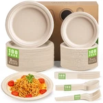 Gezond Compostable Paper Plates Set 500PCS Disposable Heavy-duty. Fixed Price $77.57.
