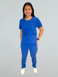 Med 1 Crew Neck Royal Blue Scrub Set. Fixed Price $35.00.