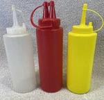 Ketchup Mustard And Clear Bpa Free Food Prep Set Of 3 Plastic 8 Oz Squeeze. Fixed Price $8.99.