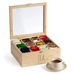 Tea Bag Organizer - Divided Storage Container With Hinge Lid For Kitchen .... Fixed Price $48.43.