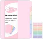 Skydue 8 Tab Durable Plastic Dividers, Big For 3 Ring Binder, Write. Fixed Price $10.00.