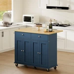Shintenchi Kitchen Island With Drop Leaf, Rolling Cart Storage On. Fixed Price $162.47.