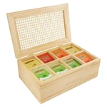 Jjsq Wooden Tea Bag Organizer Box Lid 8 Compartment Storage Chest Natural. Fixed Price $33.10.