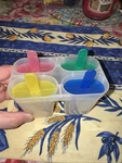 4 Cavity Popsicle Maker Ice Molds Frozen Dessert Tool Set With Sticks 1995. Fixed Price $12.50.