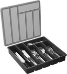 Lifewit Silverware Organizer With Lid, Covered Utensil Tray For Kitchen Black. Fixed Price $27.11.