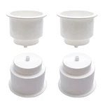 White Plastic Cup Drink Holder Insert With Drain For Marine Boat Rv Camper (4.... Fixed Price $15.13.