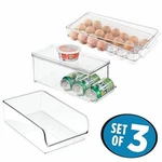 Mdesign Plastic Kitchen Pantry Freezer Storage Organizer Bin Combo - Set Of 3. Fixed Price $29.88.