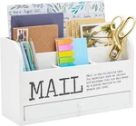 Juvale Farmhouse Mail Organizer White Wood, 11 X 7 4 In 3-TIER Desktop Cad. Fixed Price $30.95.