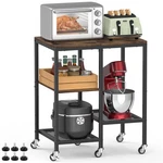 Ogemxu Kitchen Cart,microwave 23.6"L X15.7"W 27.5"H, Rustic Brown. Fixed Price $77.99.