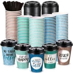 Gerrii 100 Pack Disposable Coffee Cups With Lids And Straws, Motivational Pap.... Fixed Price $77.81.