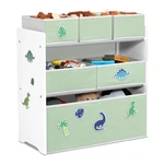 Delta Wood Multibin Organizer Toddler Toys Fabric Bins Green Pink Storage Wa. Fixed Price $62.70.