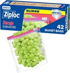 Slider Food Storage Freezer Bag Lock Plastic Travel Quart Size 42 Ct*. Fixed Price $8.64.