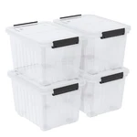Kekow 30 Quart Gasket Box Stackable Storage Bin With Latching Lid &wheels 4 Pack. Fixed Price $57.99.