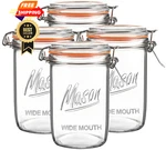 Jeitae Wide Mouth Mason Jars Glass With 24OZ,. Fixed Price $47.49.