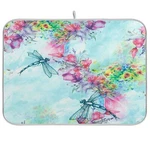 Kcldeci Spring Summer Dragonfly Dish Drying Mat For Kitchen Counter... Fast Ship. Fixed Price $24.99.