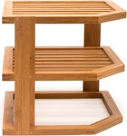 8883 Bamboo Wood 3-TIER Corner Kitchen Storage Shelf, 10" X 9-1/2". Fixed Price $52.79.