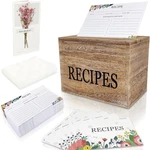 Rustic Recipe Box Set With 100 Cards, Dividers, And Protectors For Home Use. Fixed Price $31.99.