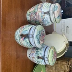 Michal Sparks Estate Of Mind Hand Painted Canister Jar Set 3 Zrike Co. Read. Fixed Price $75.00.
