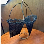 Set Of Two Southern Living Black Wire Wall Pocket Hanging Baskets. Fixed Price $50.00.
