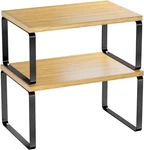 Simple Trending Bamboo Cabinet Organizer Shelf, Set Of 2 Kitchen Counter Shelves. Fixed Price $28.86.