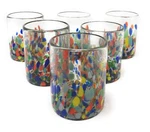 Hand Blown Mexican Drinking Glasses Set Of 6 Confetti Carmen Tumbler. Fixed Price $65.83.