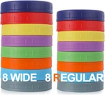 16-PACK Plastic Mason Jar Lids 8 Wide & Regular Mouth, Leakproof. Fixed Price $14.08.