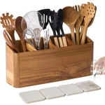 Wooden Utensil For Kitchen Counter, Acacia Holder.... Fixed Price $56.87.