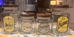 Anchor Hocking Usa Glass Canister Set Wood Lid Sugar/flour/coffee/tea Farmhouse. Fixed Price $42.50.