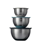 Thyme & Table 6-PIECE Nesting Mixing Bowl Set With Easy Grip Transparent Lids. Fixed Price $40.22.
