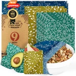 Akeeko Reusable Beeswax Food Wraps - Assorted 9 Medium, Abstract Curves. Fixed Price $25.99.
