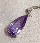 Purple Teardrop Crystal Necklace Elegant Pendant. Fixed Price $12.99.