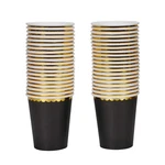 Geeklife Black Party Paper Cups With Gold Border,disposable Foil C.... Fixed Price $22.39.