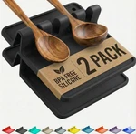 Cooler Kitchen Black Silicone Spoon Rest For Stove Top With Drip Pad (two Pack). Fixed Price $149.00.