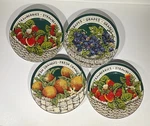 Gibson Fruit Basket Plates Stoneware 7.5 Dessert Salad Summer Housewares Set 4. Fixed Price $14.99.