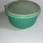 Vintage Tupperware Crisp It Salad Bowl 1424-4 Mint Green Dome Lid Clear 1425-1. Fixed Price $12.00.