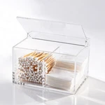 Dealpoli Clear Acrylic Cotton Swab Ball Holder Qtip Organizer With Lid 2-GRID.... Fixed Price $30.69.