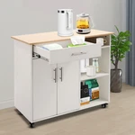 Rolling Kitchen Island Side Table, Trolley Cart With Drawer New. Fixed Price $107.33.