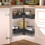 28" Adjustable Kidney Lazy Susan For Kitchen Corner Cabinet Shelves. Fixed Price $365.99.