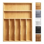 Kitchen Bamboo Silverware Organizer, Drawer - Utensil Holde.... Fixed Price $37.74.
