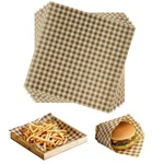 8.7X8.7 Inch Brown Checkered Wax Paper Sheet Greaseproof Food Liner 100 Pcs. Fixed Price $18.97.