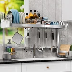 2 Tier Extra Large Over The Sink Dish Drying Rack, Expandable Stainless Steel.... Fixed Price $98.17.