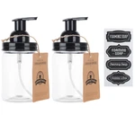 Mason Jar Foaming Soap Dispenser - With Plastic Pint Two Pack. Fixed Price $13.99.