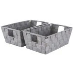 Simplify 2 Pack Small Woven Storage Shelf Basket In Grey Dimensions: 6.5"X11.4"X. Fixed Price $34.43.