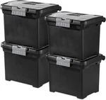 4-PACK Portable File Box, Stackable Container For Letter Hanging Folders, Black. Fixed Price $101.99.