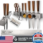 Novaware 16 Magnetic Knife Holder For Wall 2X Storage - Safe Patented Design. Fixed Price $75.08.