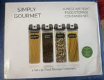 Simply Gourmet 4PC Airtight Food Storage Containers 1.9L Bpa Free W/ Labels. Fixed Price $23.99.