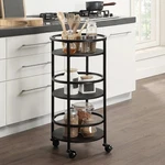 Mainstays 32" 3-TIER Rolling Round Kitchen Storage Bar Cart, Black. Fixed Price $41.98.