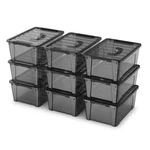 9-PACK Plastic Storage Bins With Lids, 6 Quart Stackable Organization Contain.... Fixed Price $47.45.
